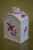 A continental porcelain tea caddy.