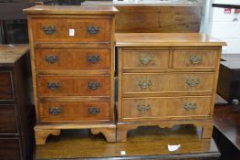 Two reproduction small yew wood chests.