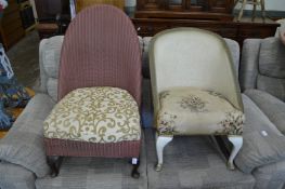 A Lloyd Loom chair and a similar chair.