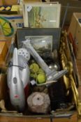 A box of miscellaneous collectables.