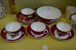 Eleven piece of Russian tea ware.