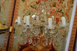 A Venetian style cut glass eight-branch chandelier.