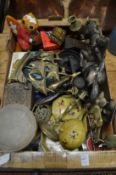 A box of miscellaneous collectables.