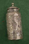 A small Indian silver mustard pot.