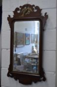 A Georgian style mahogany fretwork framed mirror.