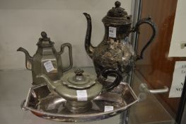 Coffee pot and other items.