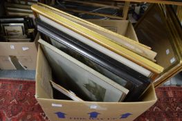 A quantity of paintings and prints.