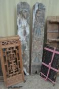 Painted panels, carved Chinese style panels etc.