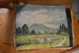 A quantity of unframed oils.