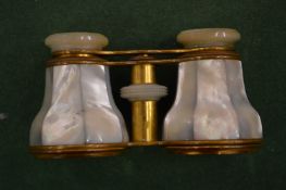 Mother-of pearl opera glasses.