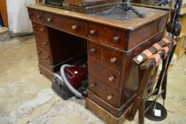 A Victorian mahogany pedestal desk (AF).