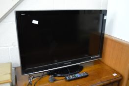 A Panasonic flat screen TV.