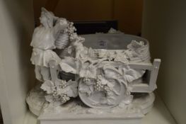 A decorative white porcelain jardiniere (AF).