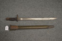 A bayonet and scabbard.