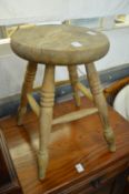 A circular stool.