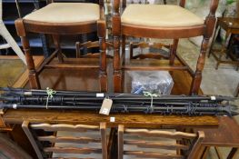 Curtain poles and accessories.