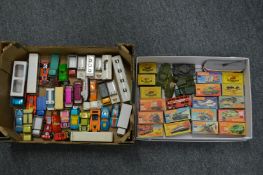 A quantity of Matchbox and other die cast toys, some in original boxes.