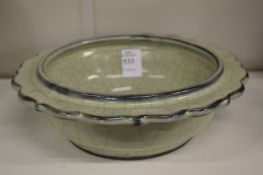 A Chinese Celadon crackle glazed bowl.