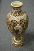 A Fischer Budapest reticulated pottery vase.