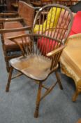 An ash and elm Windsor armchair.