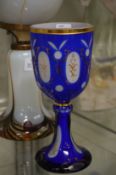A Bohemian glass goblet.