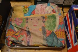 Two painted Chinese textiles.