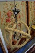 An unusual rope form chandelier.