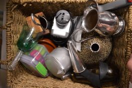 A basket of miscellaneous items.