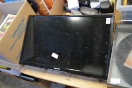 A Panasonic flat screen TV with wall mounted bracket.