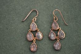 A pair of drop earrings.
