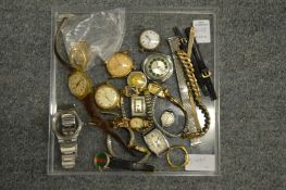 Various watches and watch parts.