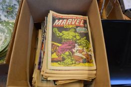 A quantity of Marvel and other comics.