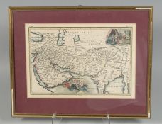 ISAAC BASIRE, A LATE 18TH CENTURY HAND COLOURED MAP OF 'NEAR EAST THE KINGDOMS OF ARMENIA, PONTUS,