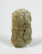 A SMALL CHINESE JADE CARVING, 4cm x 2cm.