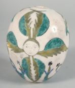 A KUTAHYA ARMENIAN CHURCH HANGING BALL ORNAMENT, 10cm long