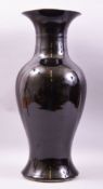 A LARGE CHINESE FAMILLE NOIR PORCELAIN VASE, 54cm high.