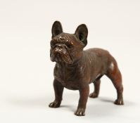 A SMALL VIENNA BRONZE OF A BULLDOG. 3ins long.