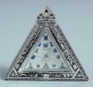 A SILVER MASONIC POCKET WATCH.