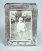 A SILVER BIRTH RECORD PHOTOGRAPH FRAME 11cm X 8cm