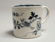 A JOHN PENNINGTON LIVERPOOL COFFEE CAN painted in blue under glaze with the Bird on a Branch