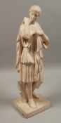 BETON. A CLASSICAL FIGURE OF DIANA on a square base. 28ins high.