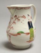 A JOHN PENNINGTON SPARROW BEAK JUG painted with two Oriental figures.