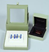 A PAIR OF VAN CLEEF AND ARPELS LAPIS CUFF LINKS, original box.