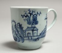 A CHAFFERS LIVERPOOL COFFEE CUP painted with an unusual version of the Triffid pattern.