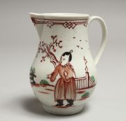 A JOHN PENNINGTON SPARROW BEAK JUG painted with two Oriental figures.