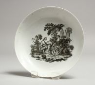 A CHAFFERS/CHRISTIANS LIVERPOOL SAUCER printed by Sadler, with the Rock Garden pattern.