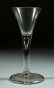 A GEORGIAN WINE GLASS with tapering bowl. 6ins high.
