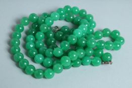 TWO JADE NECKLACES
