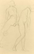 Style of Augustus John, Studies of a nude female, drawing, indistinctly signed, 14.5
