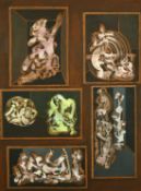 Robert Floris Van Eyck (1916-1991) Dutch, A tryptic of abstract forms, oils on board, all signed